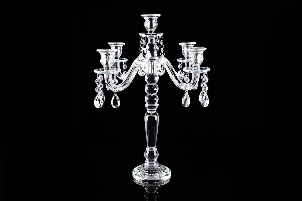 20" Crystal Glass Candelabra