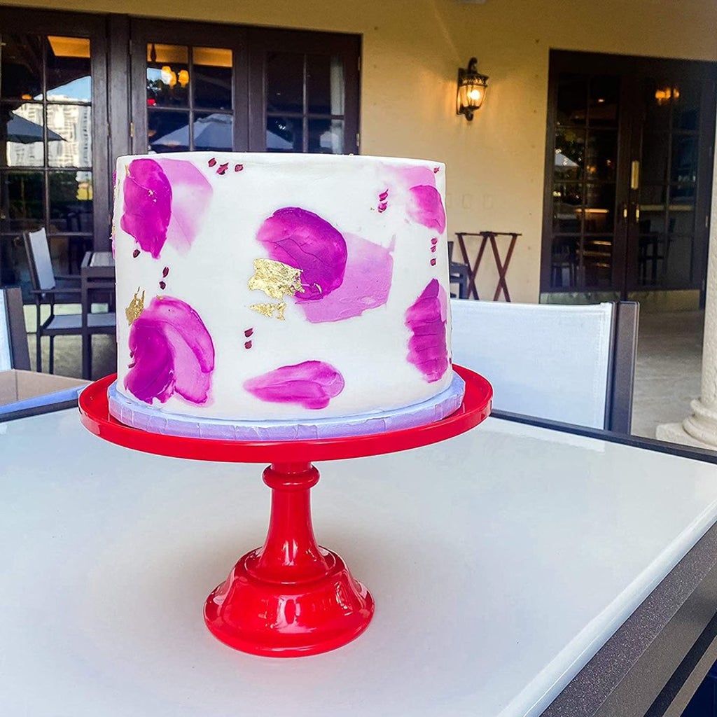 RED MELAMINE PEDESTAL CAKE STAND Elegant & Vibrant Color